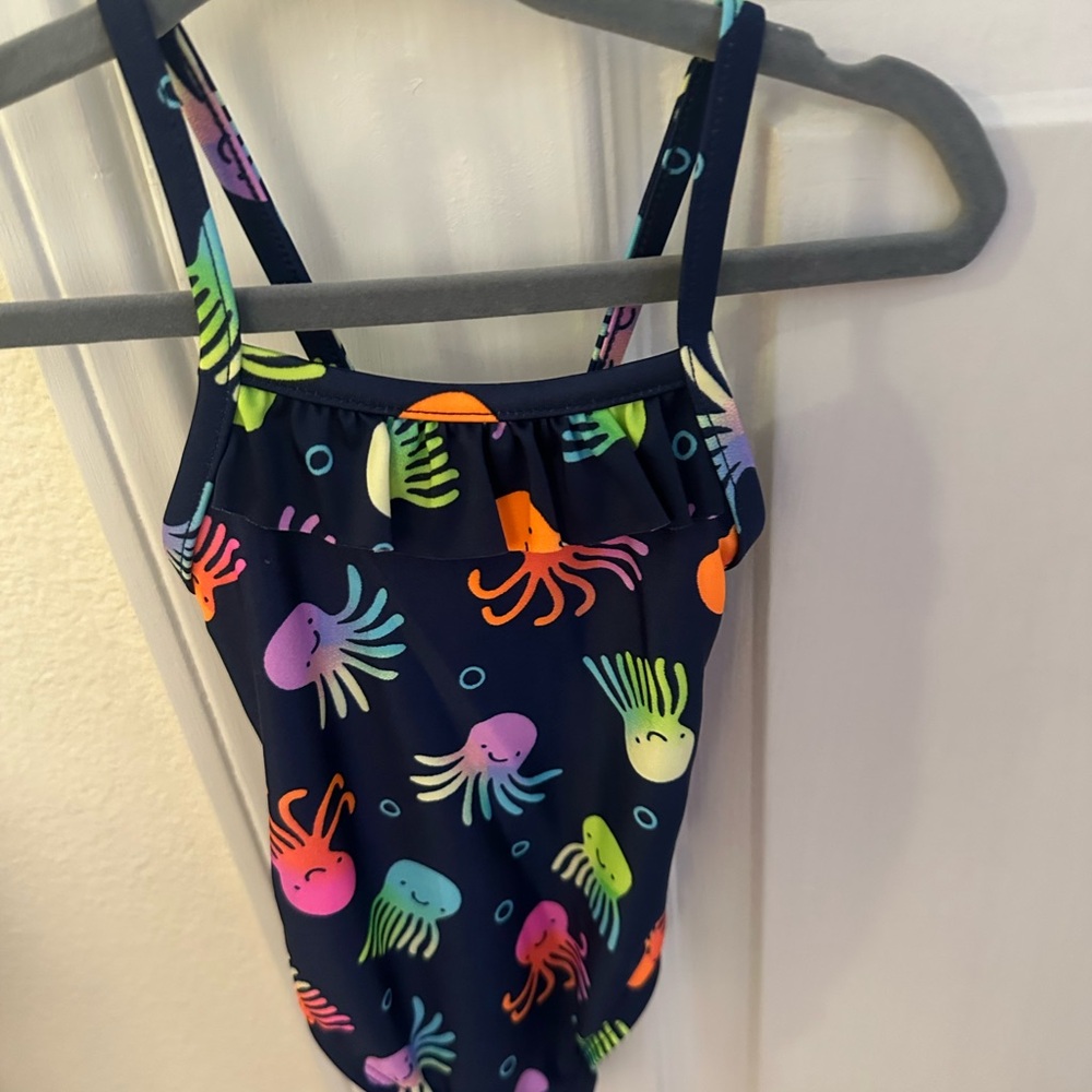 Cat & Jack Blue and Orange One Piece Swimsuit